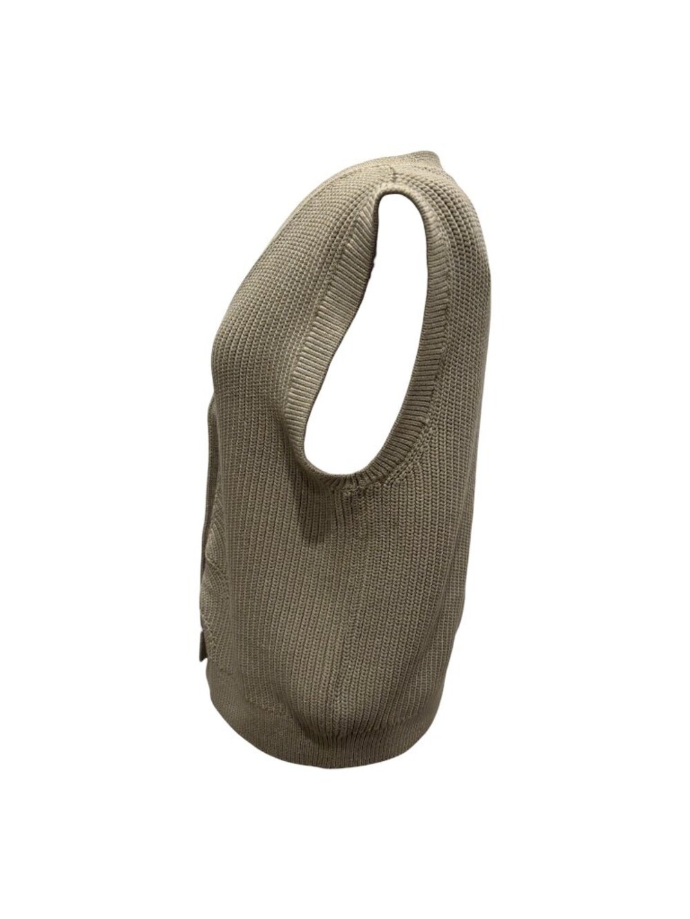 M&S Collection Cotton Rich Sweater Vest Medium Sage Green Button Front Knit Prep - Picture 4 of 11